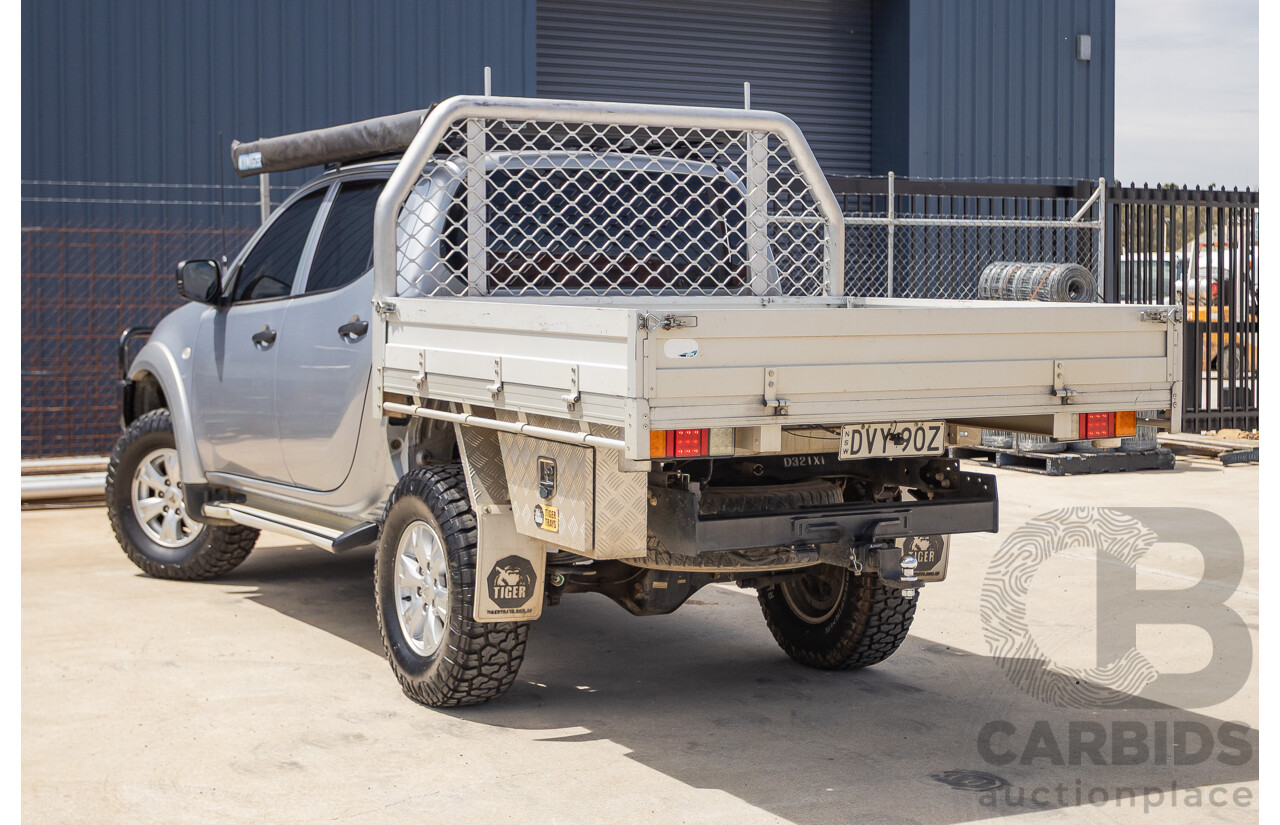 3/2015 Mitsubishi Triton GLX MN (4x4) MY15 Double Cab Utility Cool Silver Metallic Turbo Diesel 2.5L