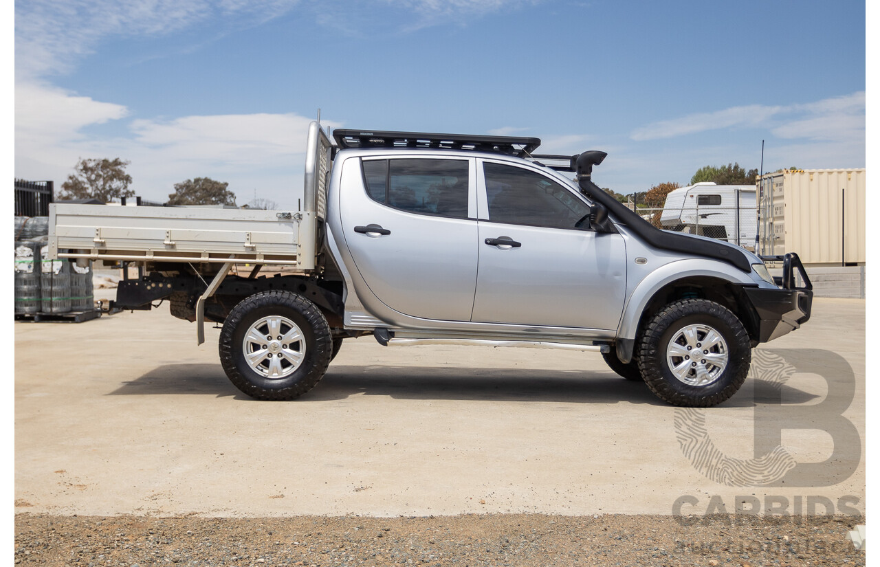 3/2015 Mitsubishi Triton GLX MN (4x4) MY15 Double Cab Utility Cool Silver Metallic Turbo Diesel 2.5L