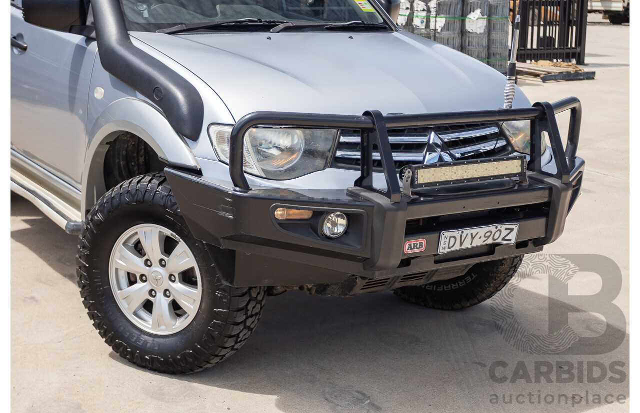 3/2015 Mitsubishi Triton GLX MN (4x4) MY15 Double Cab Utility Cool Silver Metallic Turbo Diesel 2.5L
