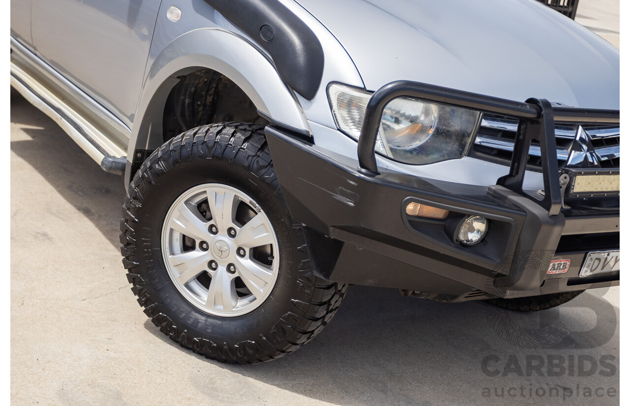 3/2015 Mitsubishi Triton GLX MN (4x4) MY15 Double Cab Utility Cool Silver Metallic Turbo Diesel 2.5L