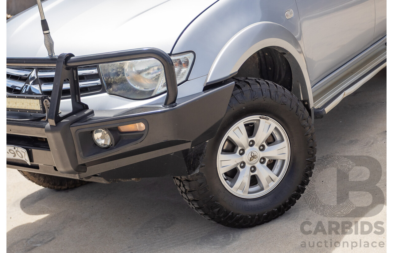 3/2015 Mitsubishi Triton GLX MN (4x4) MY15 Double Cab Utility Cool Silver Metallic Turbo Diesel 2.5L