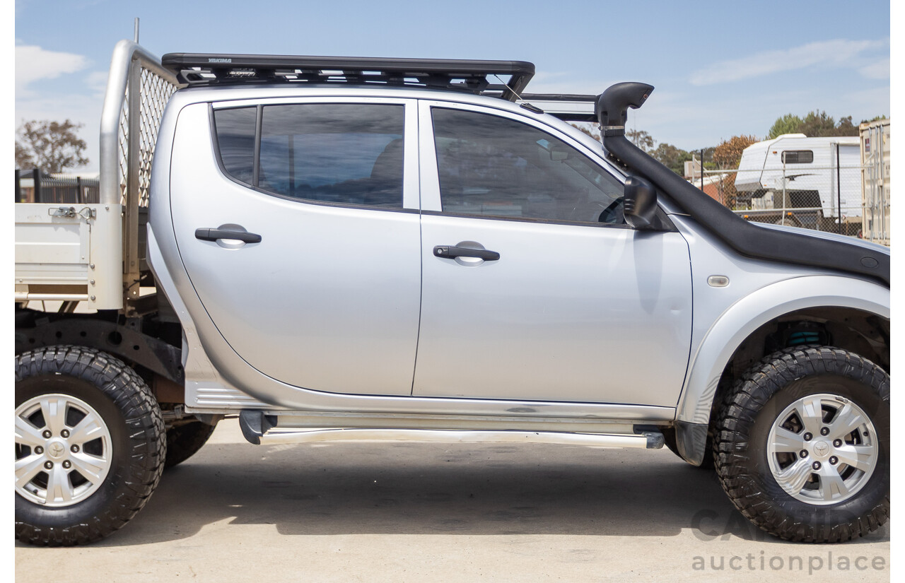 3/2015 Mitsubishi Triton GLX MN (4x4) MY15 Double Cab Utility Cool Silver Metallic Turbo Diesel 2.5L