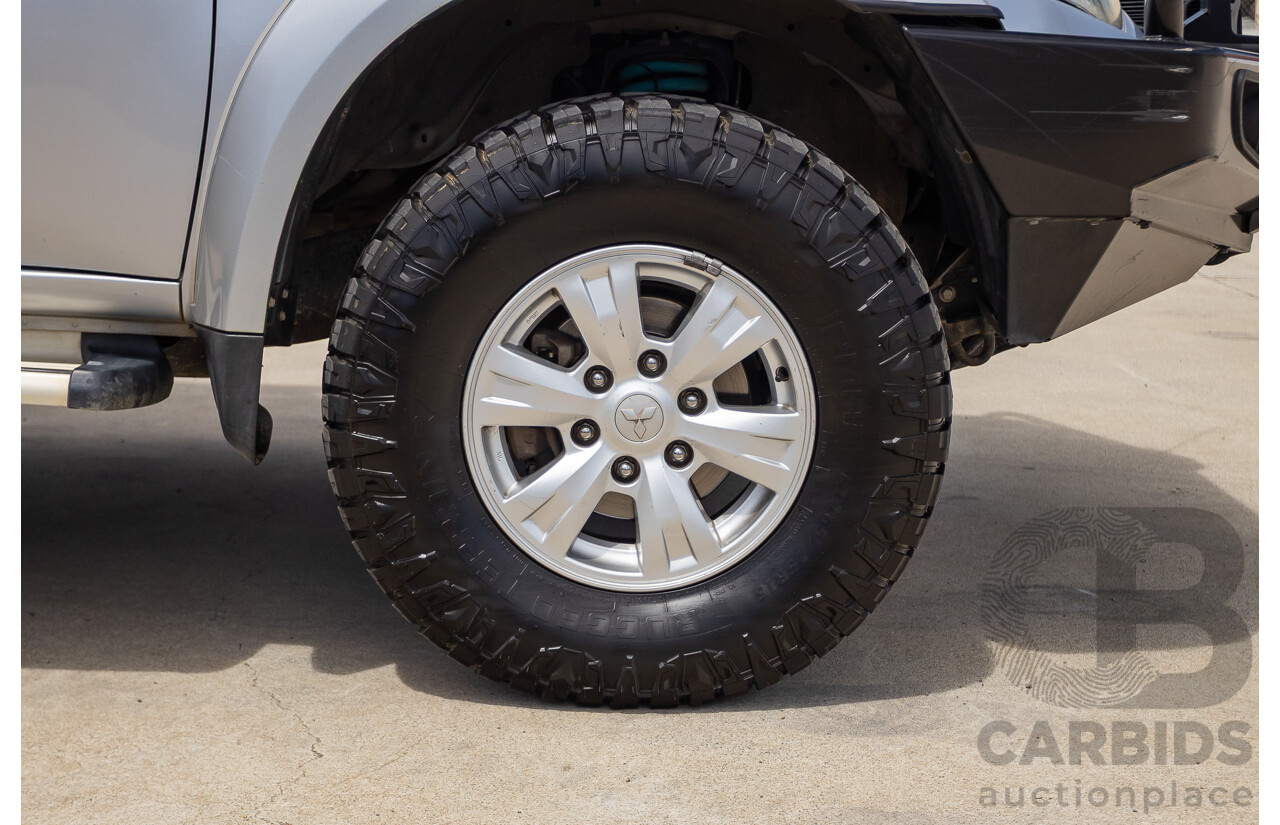 3/2015 Mitsubishi Triton GLX MN (4x4) MY15 Double Cab Utility Cool Silver Metallic Turbo Diesel 2.5L