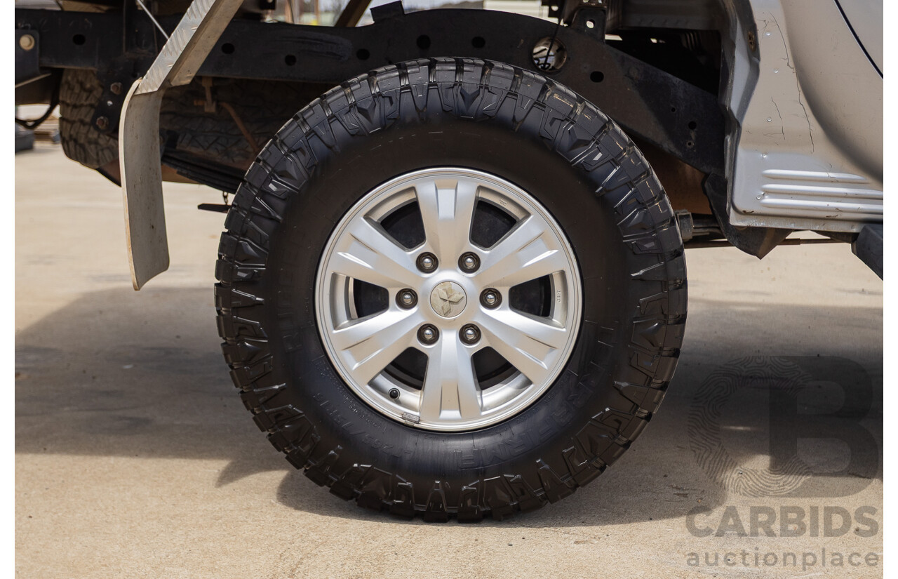 3/2015 Mitsubishi Triton GLX MN (4x4) MY15 Double Cab Utility Cool Silver Metallic Turbo Diesel 2.5L