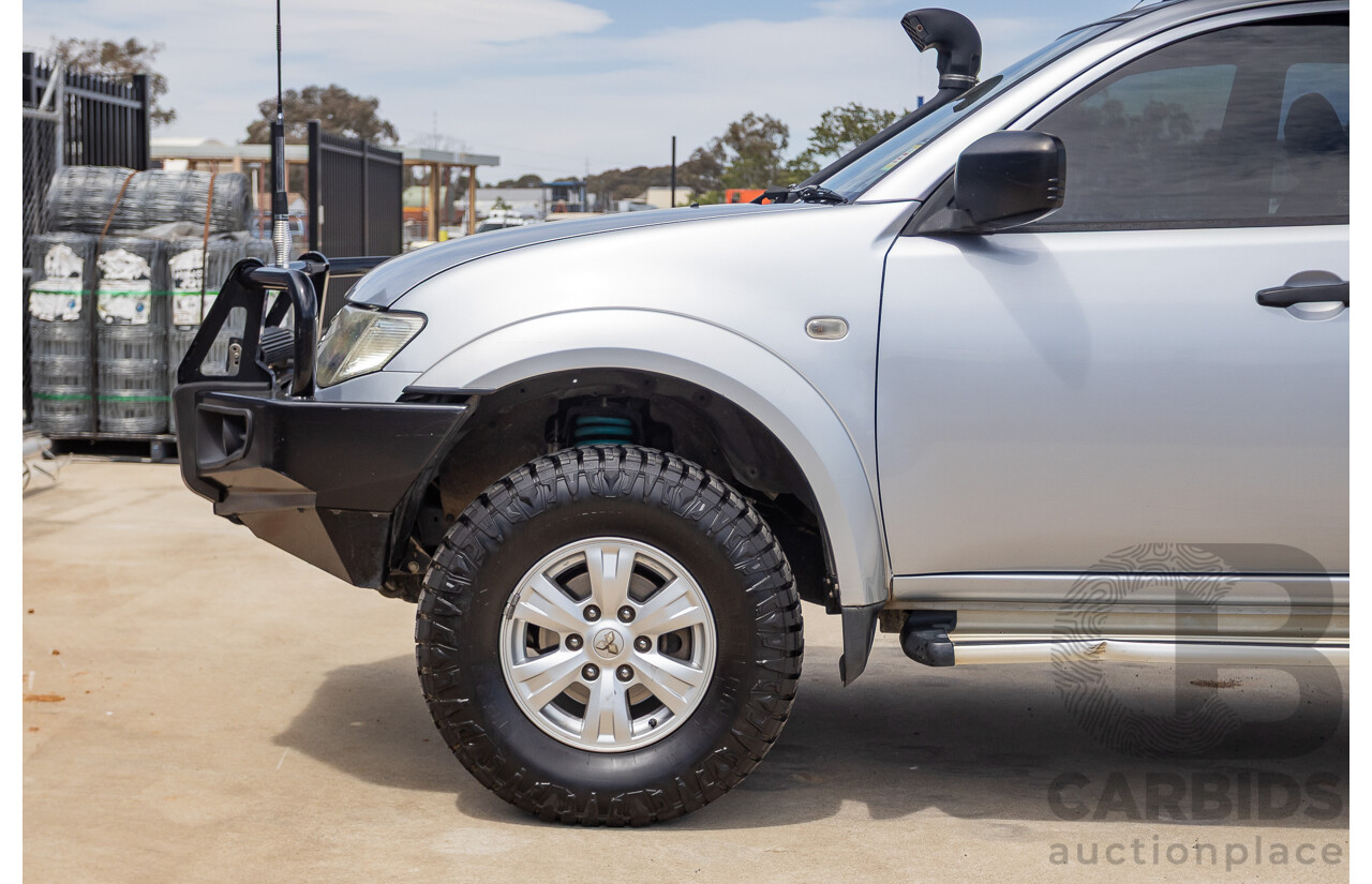 3/2015 Mitsubishi Triton GLX MN (4x4) MY15 Double Cab Utility Cool Silver Metallic Turbo Diesel 2.5L