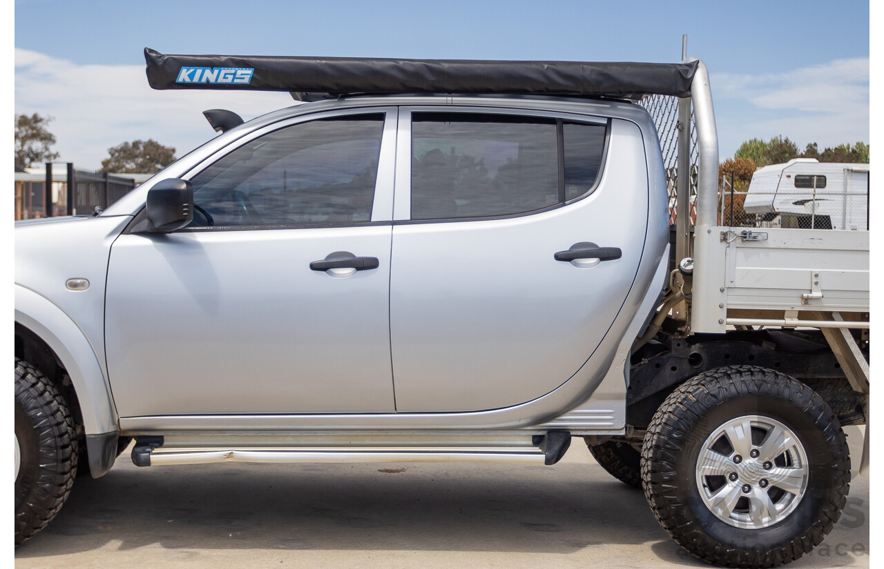 3/2015 Mitsubishi Triton GLX MN (4x4) MY15 Double Cab Utility Cool Silver Metallic Turbo Diesel 2.5L