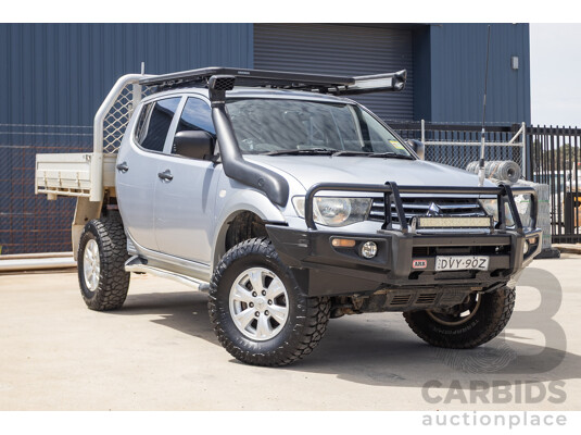3/2015 Mitsubishi Triton GLX MN (4x4) MY15 Double Cab Utility Cool Silver Metallic Turbo Diesel 2.5L