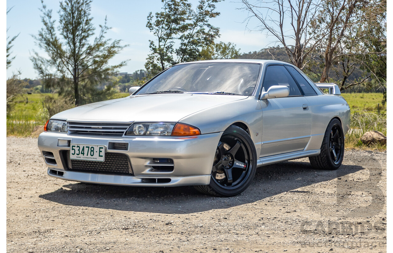 11/1989 Nissan Skyline GT-R Series 1 (AWD) BNR32 2d Coupe Silver Single Turbo 2.8L - Modified 493kw