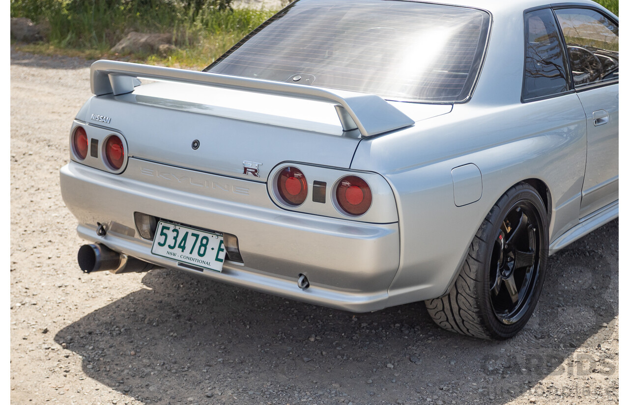 11/1989 Nissan Skyline GT-R Series 1 (AWD) BNR32 2d Coupe Silver Single Turbo 2.8L - Modified 493kw