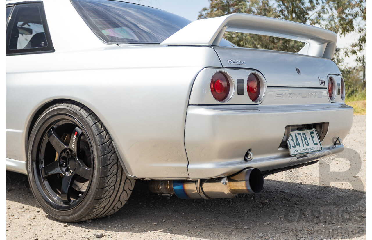 11/1989 Nissan Skyline GT-R Series 1 (AWD) BNR32 2d Coupe Silver Single Turbo 2.8L - Modified 493kw