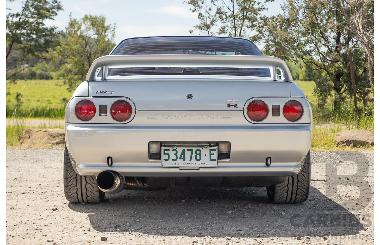 11/1989 Nissan Skyline GT-R Series 1 (AWD) BNR32 2d Coupe Silver Single Turbo 2.8L - Modified 493kw