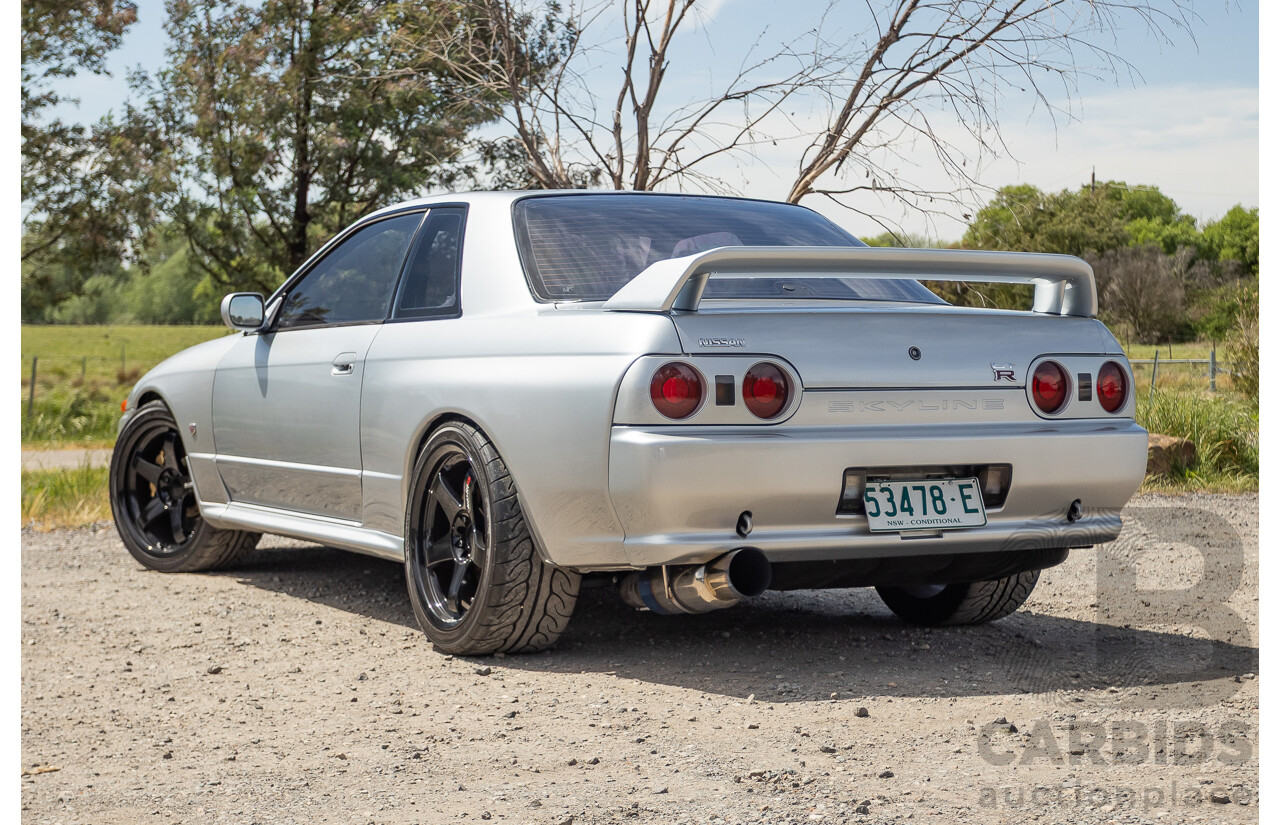 11/1989 Nissan Skyline GT-R Series 1 (AWD) BNR32 2d Coupe Silver Single Turbo 2.8L - Modified 493kw