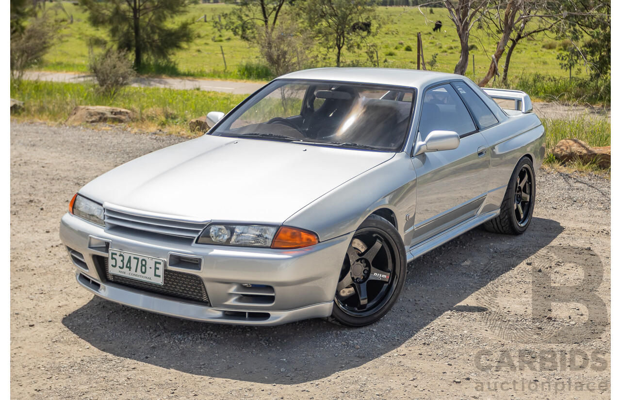 11/1989 Nissan Skyline GT-R Series 1 (AWD) BNR32 2d Coupe Silver Single Turbo 2.8L - Modified 493kw
