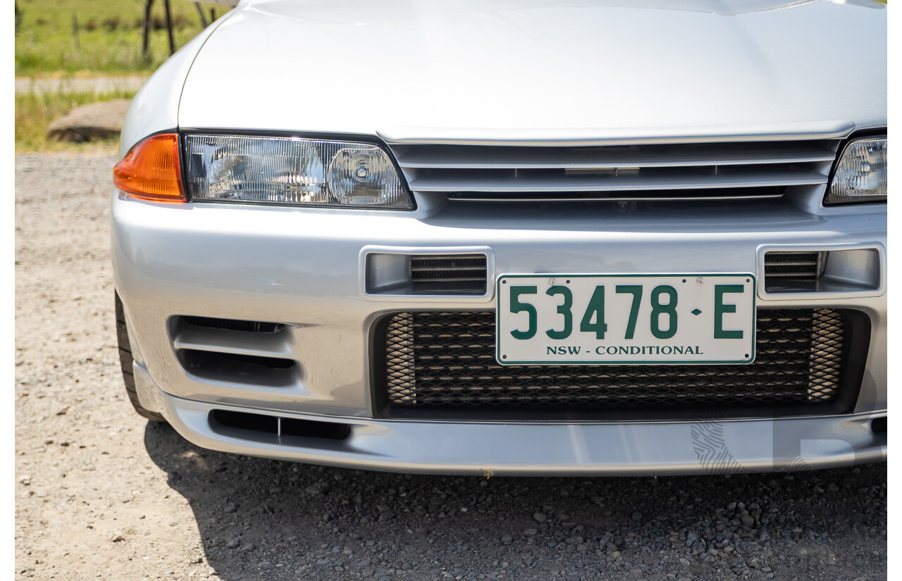 11/1989 Nissan Skyline GT-R Series 1 (AWD) BNR32 2d Coupe Silver Single Turbo 2.8L - Modified 493kw