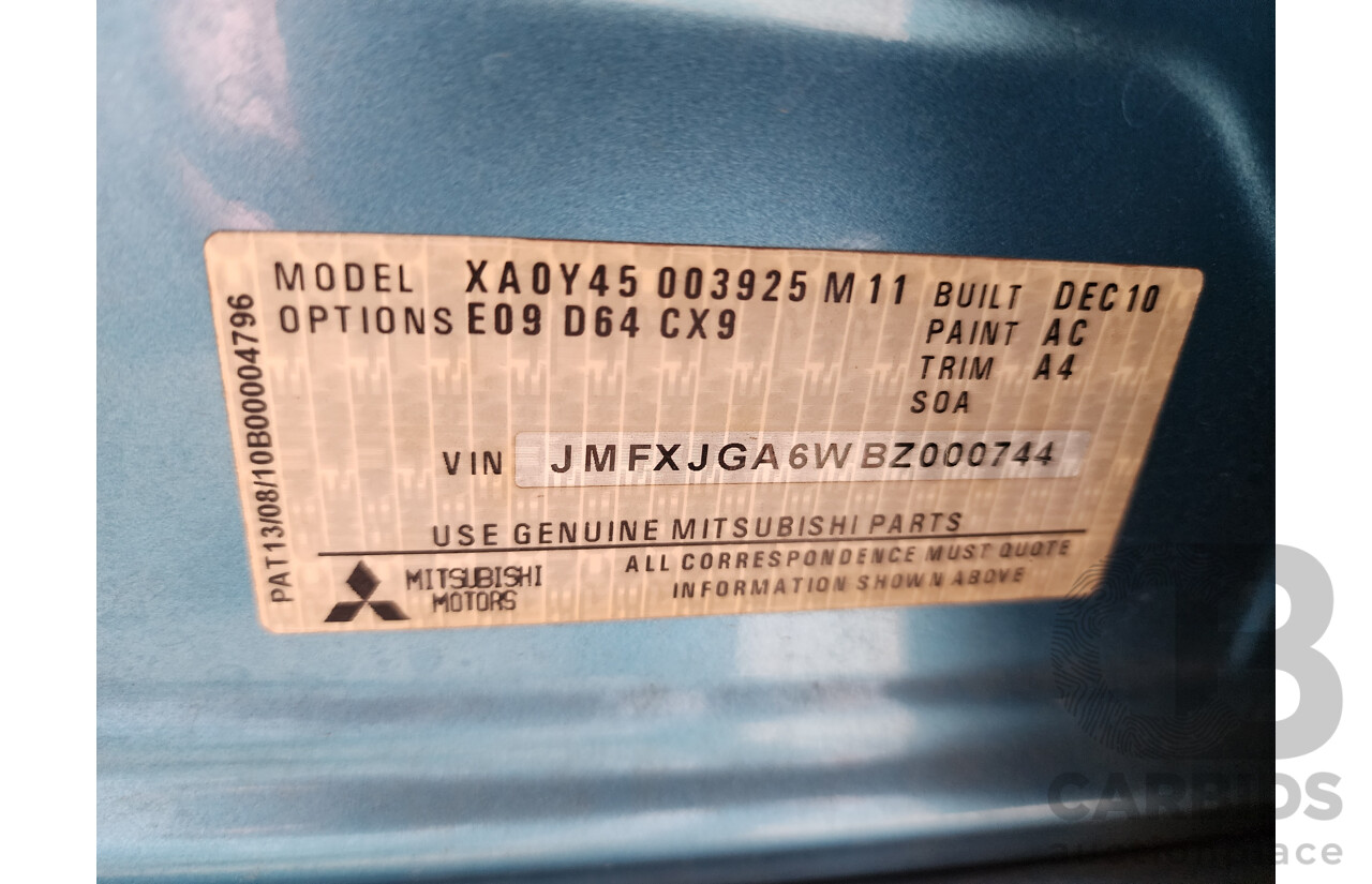 1/2011 Mitsubishi ASX Aspire (4wd) XA 4d Wagon Blue 1.8L