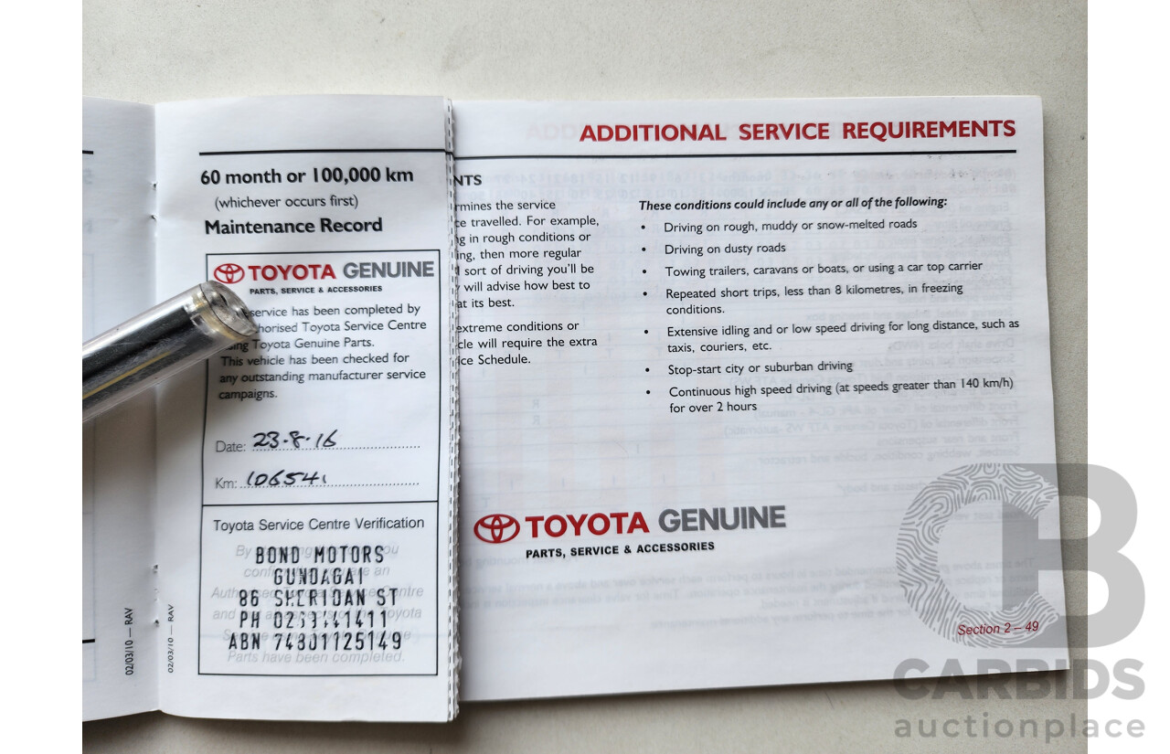 6/2011 Toyota Rav4 CV (4x4) ACA33R 08 UPGRADE 4d Wagon White 2.4L