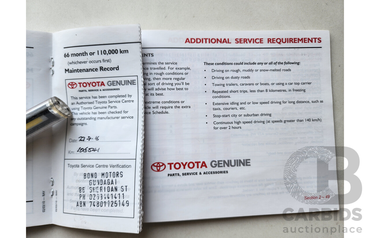 6/2011 Toyota Rav4 CV (4x4) ACA33R 08 UPGRADE 4d Wagon White 2.4L