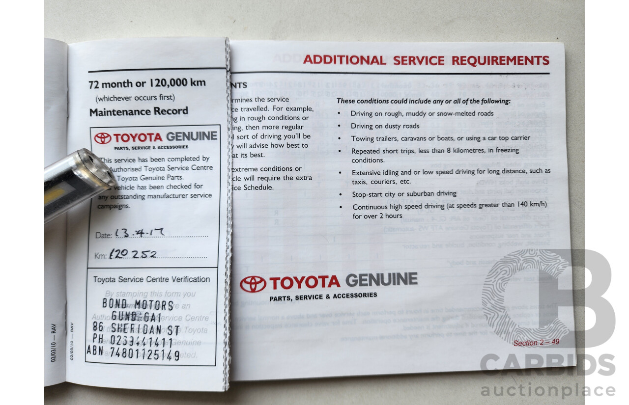 6/2011 Toyota Rav4 CV (4x4) ACA33R 08 UPGRADE 4d Wagon White 2.4L