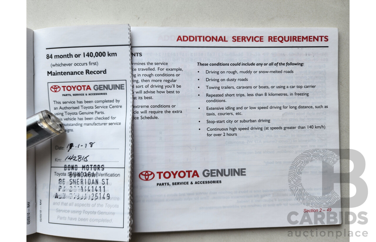 6/2011 Toyota Rav4 CV (4x4) ACA33R 08 UPGRADE 4d Wagon White 2.4L