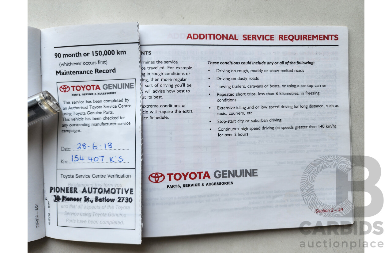 6/2011 Toyota Rav4 CV (4x4) ACA33R 08 UPGRADE 4d Wagon White 2.4L