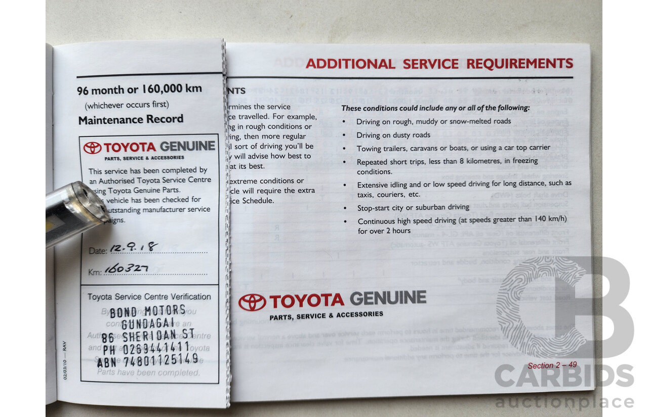 6/2011 Toyota Rav4 CV (4x4) ACA33R 08 UPGRADE 4d Wagon White 2.4L