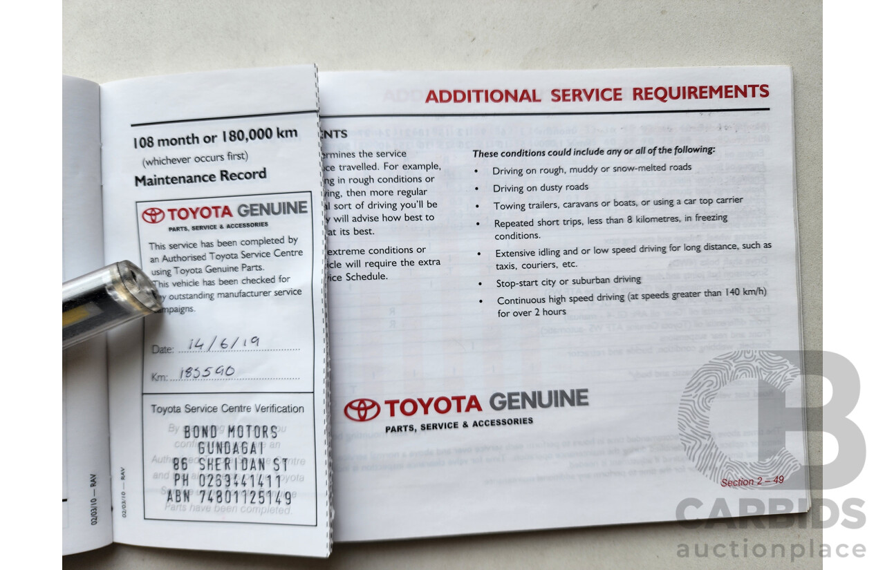 6/2011 Toyota Rav4 CV (4x4) ACA33R 08 UPGRADE 4d Wagon White 2.4L