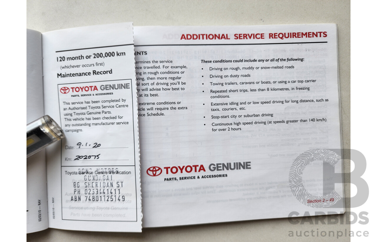 6/2011 Toyota Rav4 CV (4x4) ACA33R 08 UPGRADE 4d Wagon White 2.4L