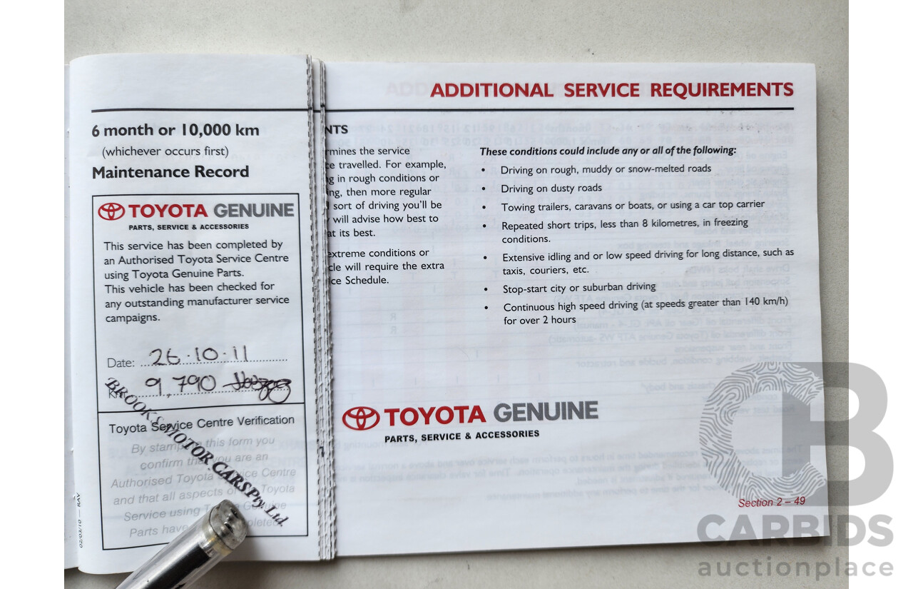 6/2011 Toyota Rav4 CV (4x4) ACA33R 08 UPGRADE 4d Wagon White 2.4L