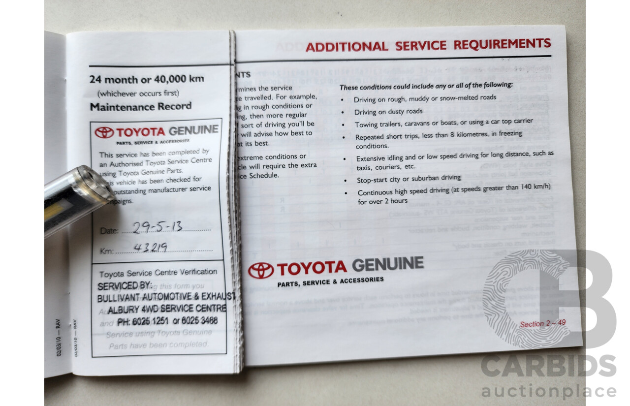 6/2011 Toyota Rav4 CV (4x4) ACA33R 08 UPGRADE 4d Wagon White 2.4L