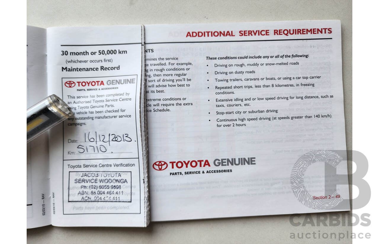 6/2011 Toyota Rav4 CV (4x4) ACA33R 08 UPGRADE 4d Wagon White 2.4L