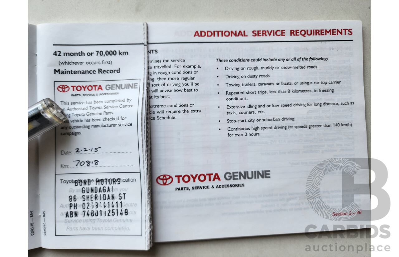 6/2011 Toyota Rav4 CV (4x4) ACA33R 08 UPGRADE 4d Wagon White 2.4L