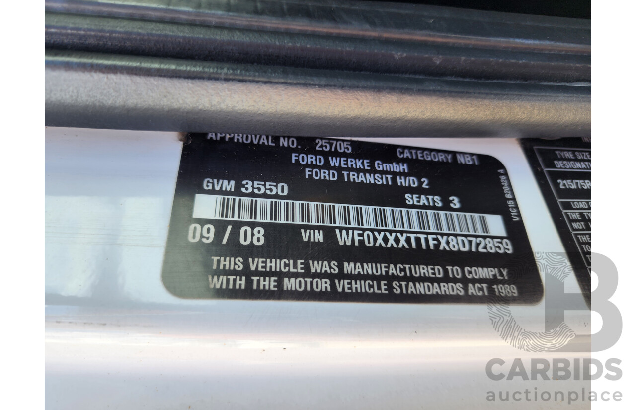 9/2008 Ford Transit HIGH (lwb) VM MY08 Van White 2.4L