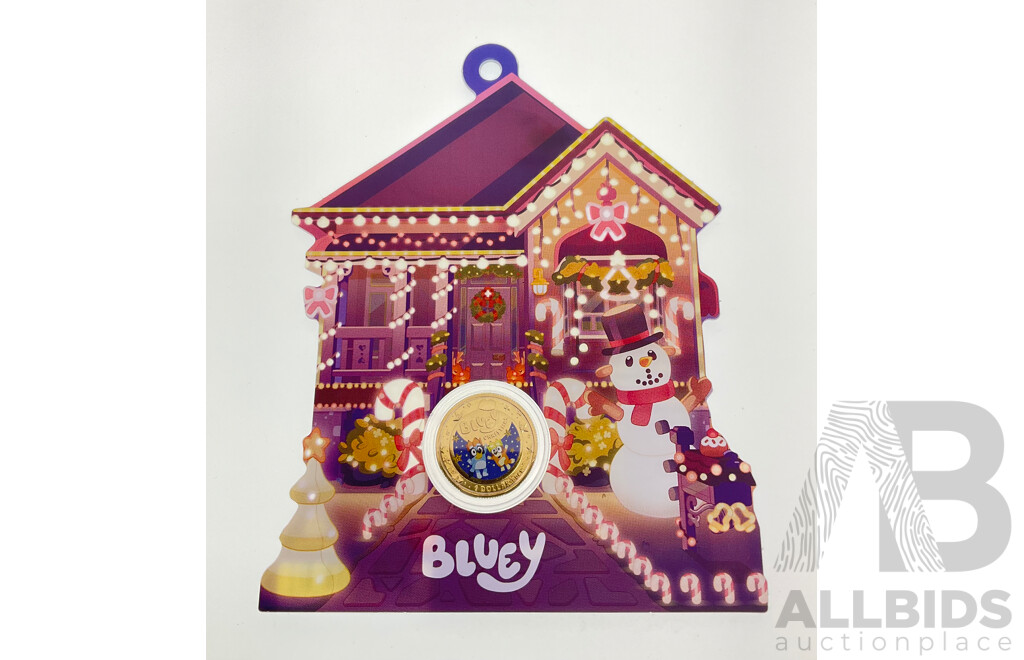 Australian RAM 2025 UNC Commemorative One Dollar Coin, Christmas Bluey Buck