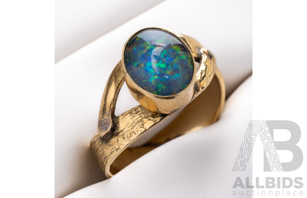10ct Vintage Opal Triplet Ring, Size K, 2.62 Grams