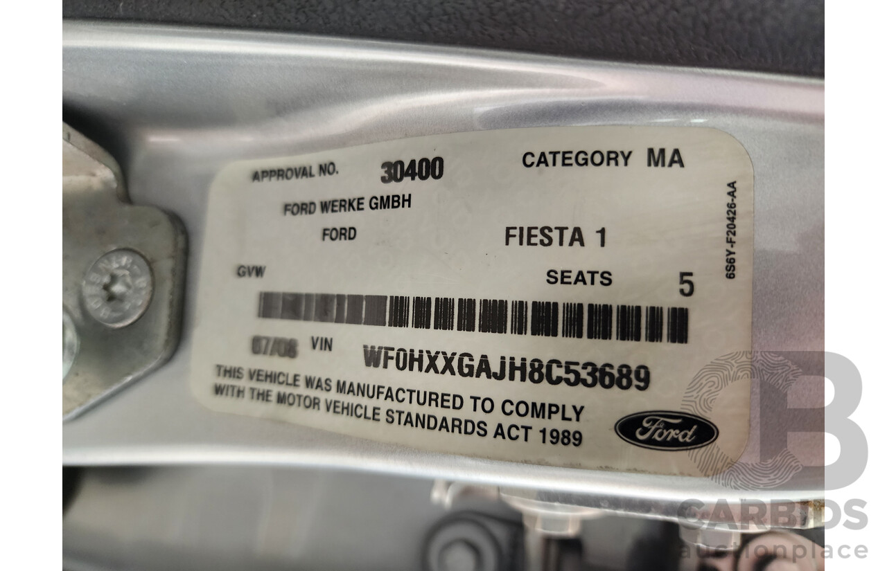 7/2008 Ford Fiesta LX WQ 5d Hatchback Silver 1.6L
