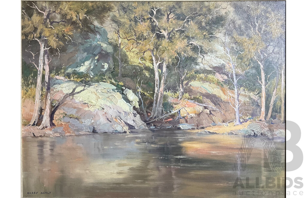 Framed Kasey Sealey, the Trout’s Haunt, Sofala , Oil on Masonit