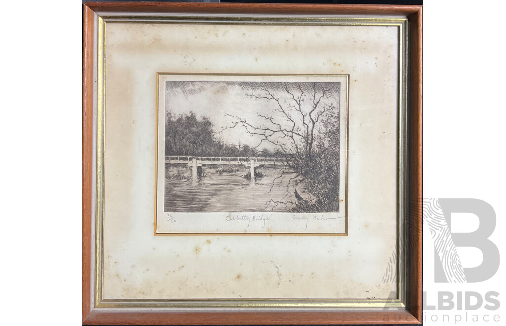 Gary Baker, Cobbitty Bridge Etching Ed 36/50