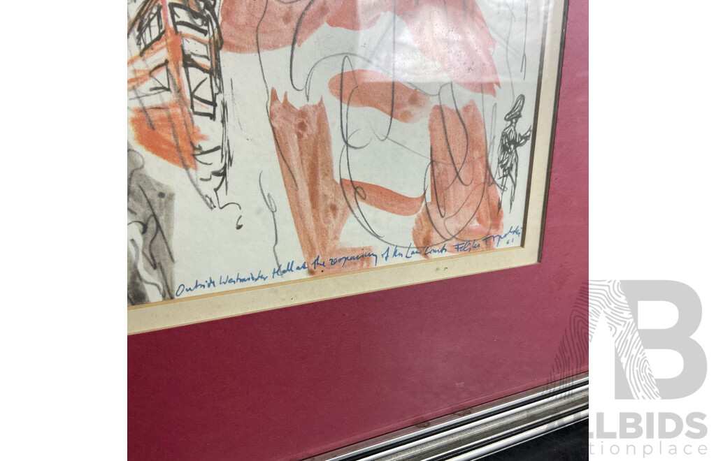 Framed Print of Outside Westminster Hall, Feliks Topolski