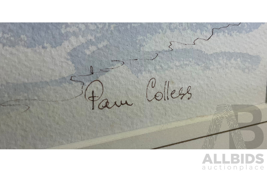 Framed  Pam Colless, Old Cottage 1812,Evans Plains, Watercolour