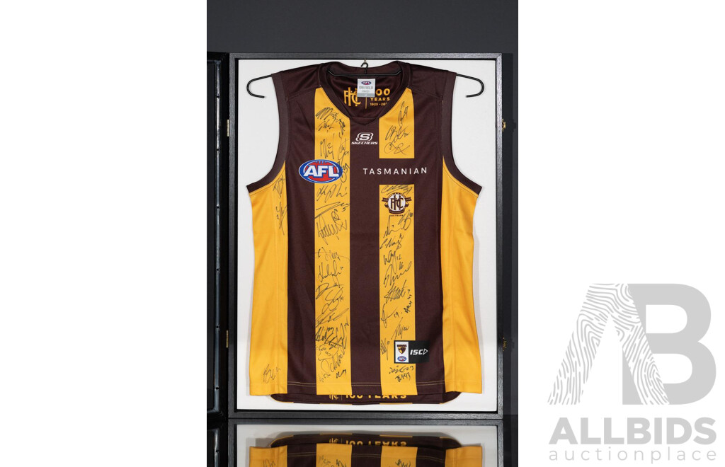 L20 - Framed AFL Hawthorn FC Signed Jersey