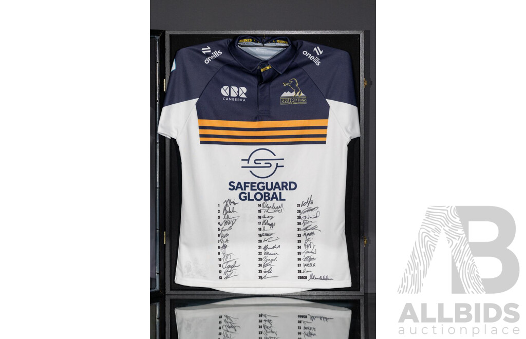 L30 - Rugby Union - Framed ACT Brumbies 2025 Signed Jersey