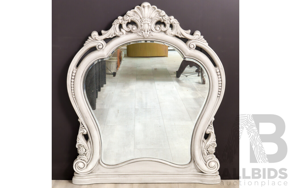 Moulded Plastic French Style Over Mantle Mirror