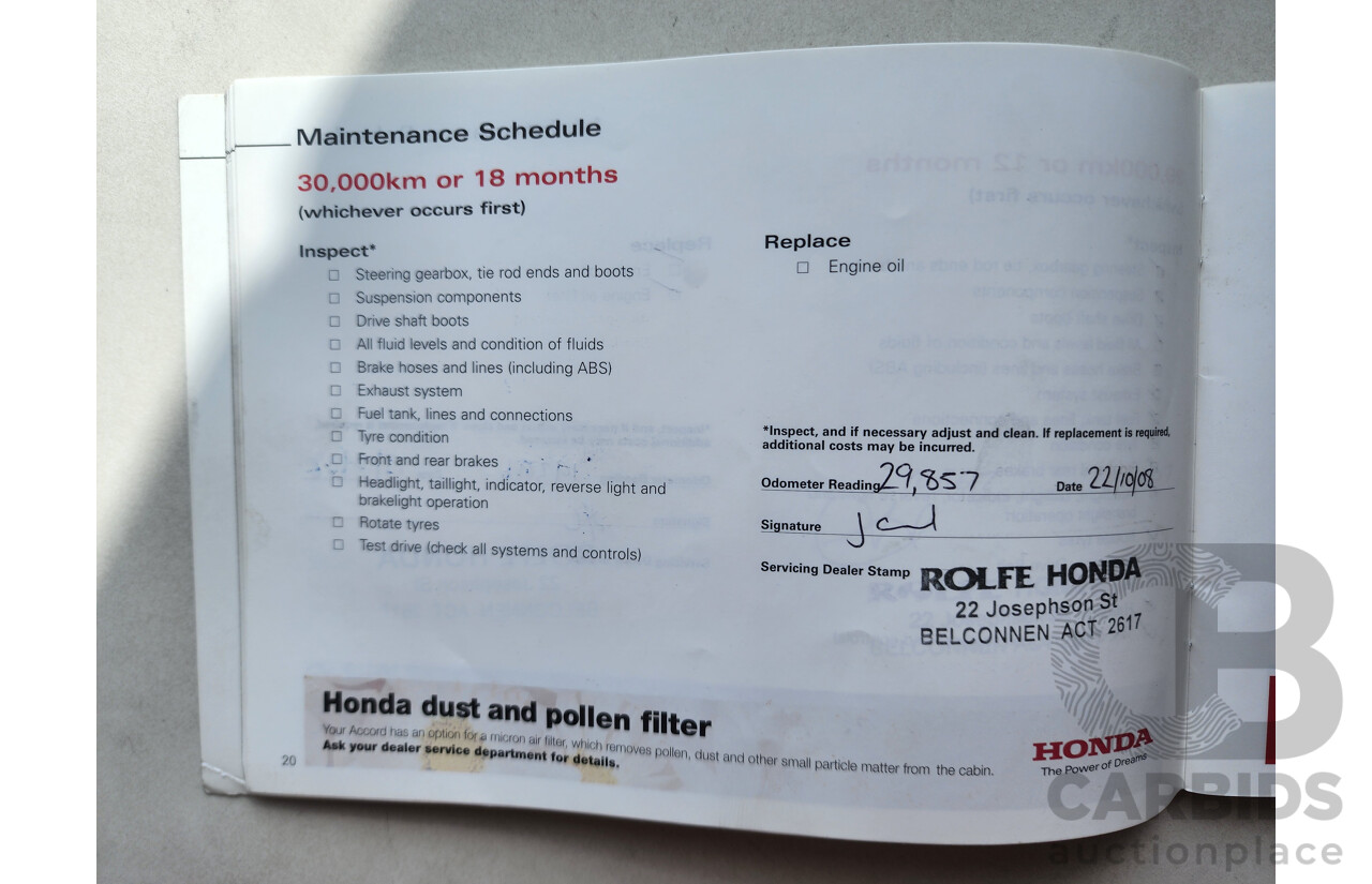 5/2006 Honda Accord VTi 40 4d Sedan Gold 2.4L