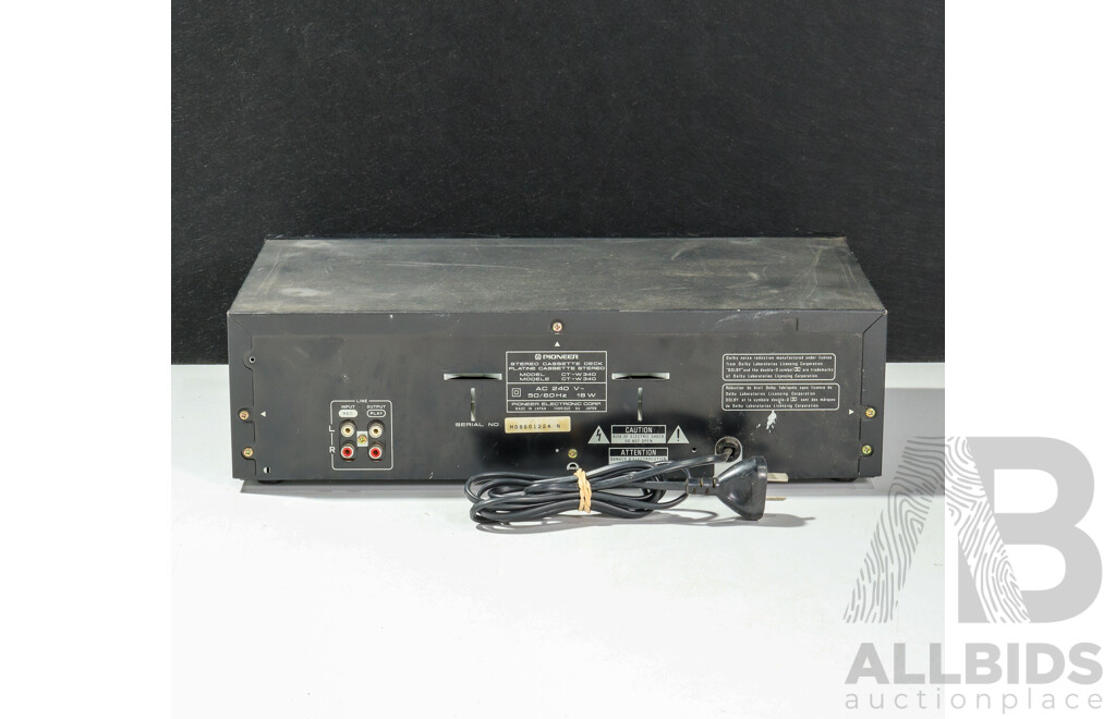Pioneer CTW-340 Dual Cassette Deck Player and Recorder