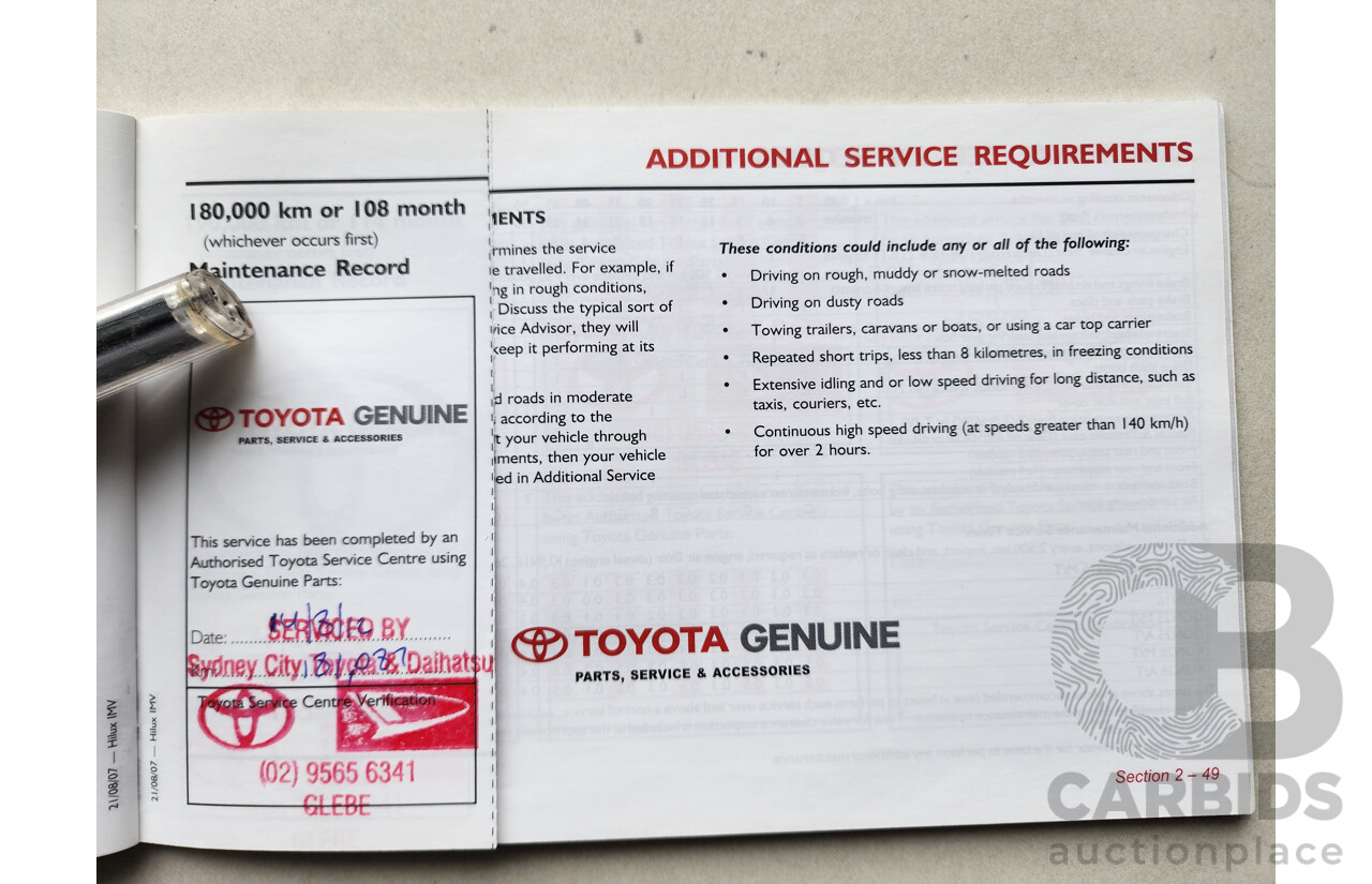 3/2008 Toyota Hilux SR GGN15R 07 UPGRADE Dual Cab P/Up White 4.0L