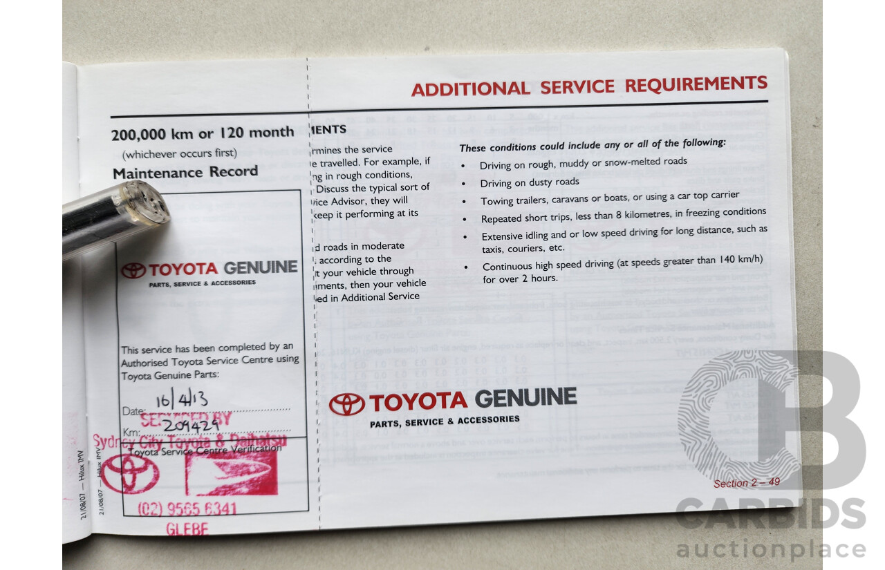 3/2008 Toyota Hilux SR GGN15R 07 UPGRADE Dual Cab P/Up White 4.0L