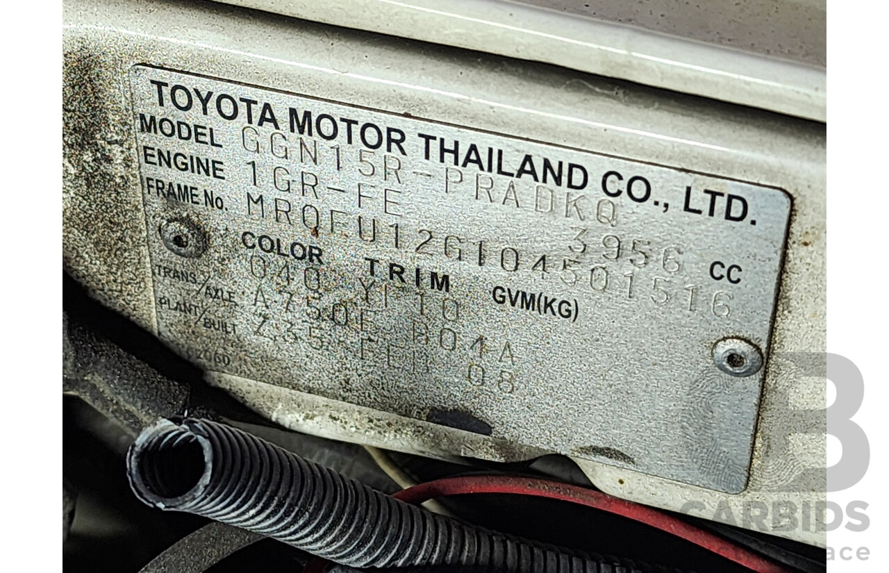 3/2008 Toyota Hilux SR GGN15R 07 UPGRADE Dual Cab P/Up White 4.0L