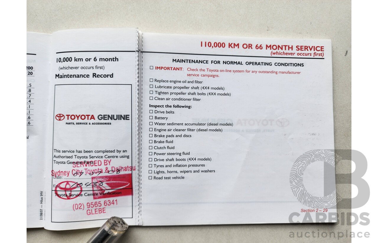 3/2008 Toyota Hilux SR GGN15R 07 UPGRADE Dual Cab P/Up White 4.0L