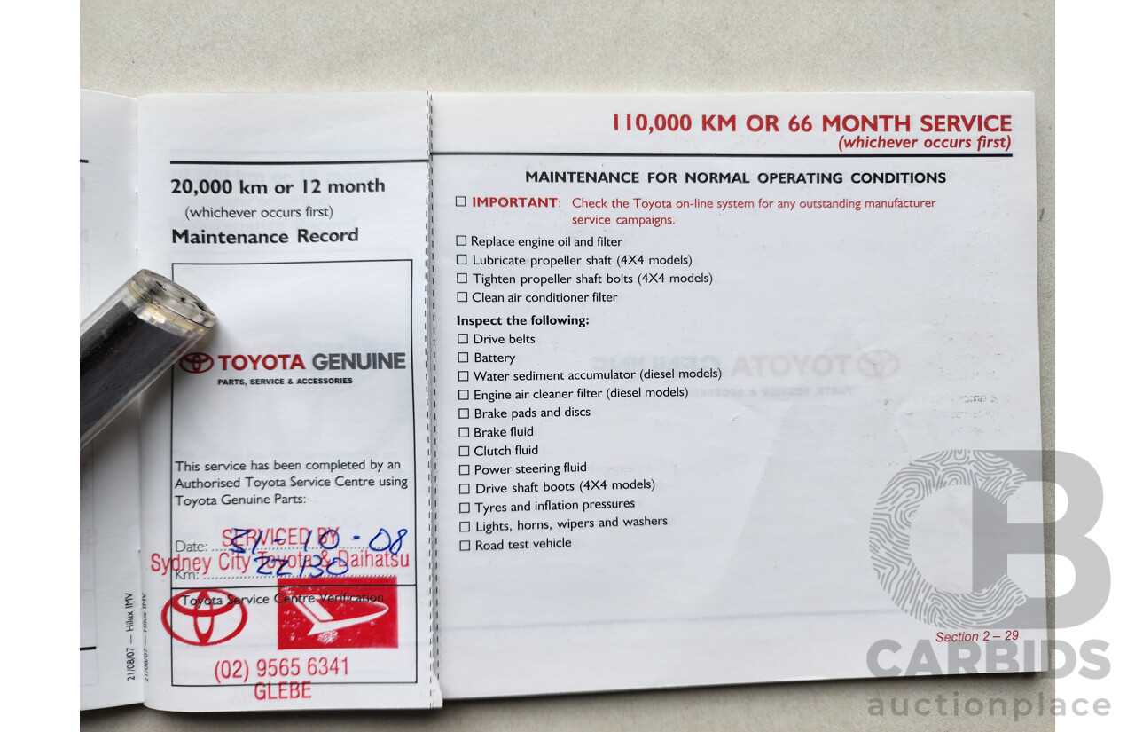 3/2008 Toyota Hilux SR GGN15R 07 UPGRADE Dual Cab P/Up White 4.0L