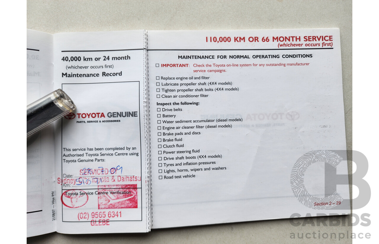3/2008 Toyota Hilux SR GGN15R 07 UPGRADE Dual Cab P/Up White 4.0L